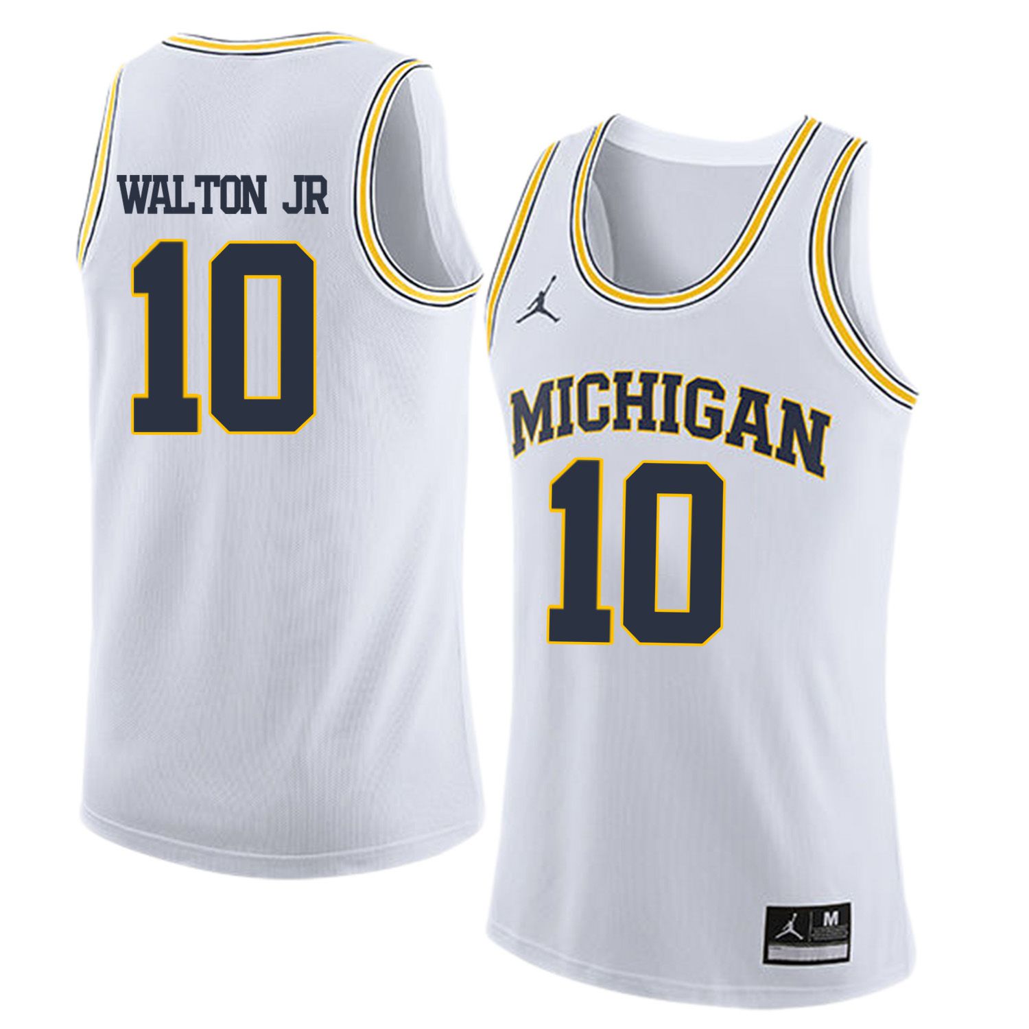Men Jordan University of Michigan Basketball White #10 walton jr Customized NCAA Jerseys